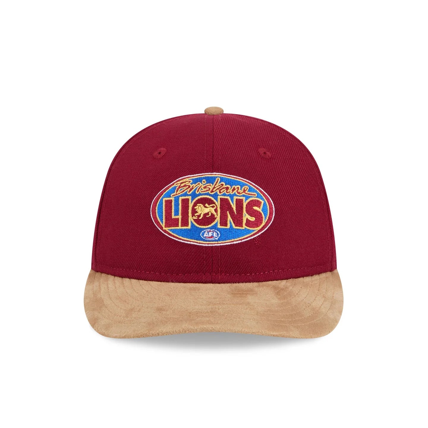 Brisbane Lions Hat - AFL 2025 Retro Contrast Suede 9Fifity Strapback Cap - New Era